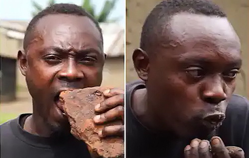 Житель Конго розчарувався у звичайній їжі та почав гризти цеглу та вугілля