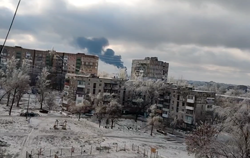 У Донецьку палає військова база окупантів. ВІДЕО