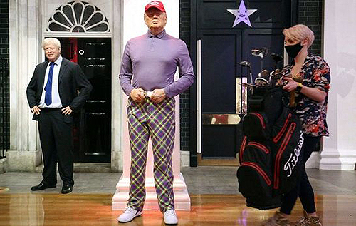 Восковую фигуру Трампа в Музее мадам Тюссо переодели в костюм для гольфа
