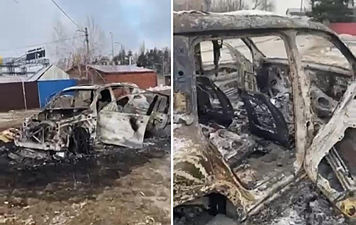 Російські терористи розстріляли з танкових кулеметів авто з цивільними під Києвом