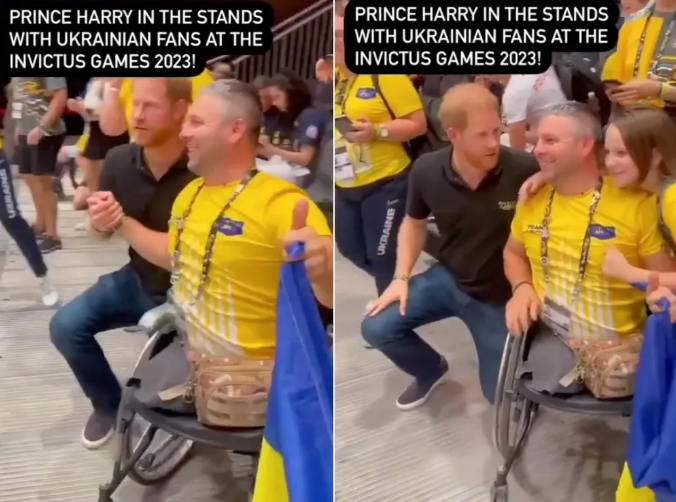 Принц Гаррі став на коліно біля українського воїна, який втратив ноги: відео зворушило мережу