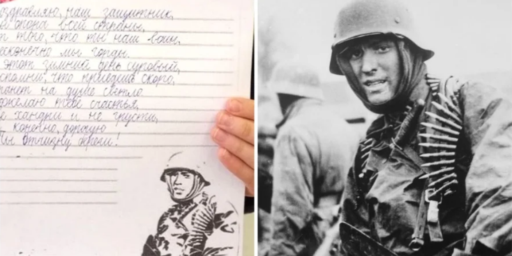 У РФ школярі пишуть листи російським військовим на аркушах із зображенням гітлерівця