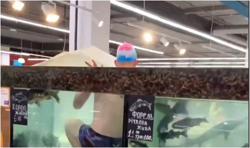 "Іхтіандр" з коропами: херсонець заради лайків стрибнув в акваріум. ВІДЕО