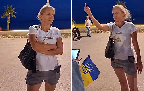 "Мало вам!": в Іспанії неадекватна росіянка намагалася зірвати антивоєнний мітинг українців. ВІДЕО