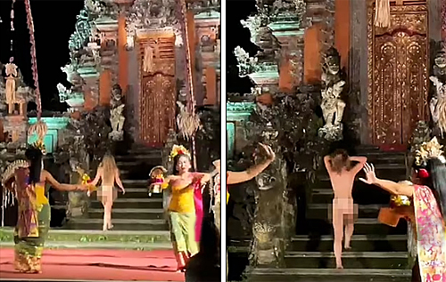 На Балі туристка була заарештована, за те що голою увірвалася на виставу в храмі. ВІДЕО