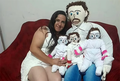 У Бразилії дружина ганчіркового чоловіка розповіла про труднощі після "народження" близнюків