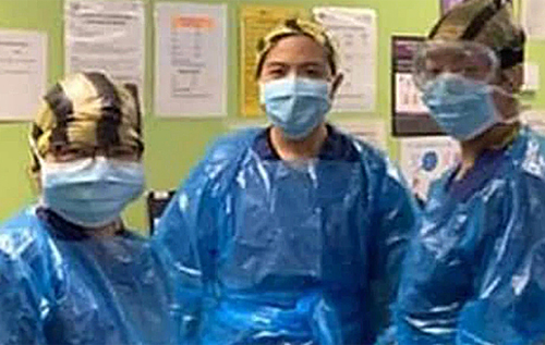 В Британии закутавшиеся в мусорные пакеты медсестры все-таки заразились коронавирусом. ФОТО