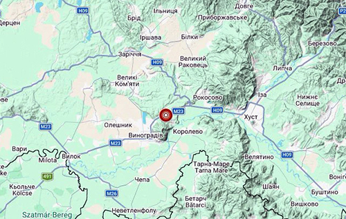 На Закарпатті неподалік міста Виноградів зафіксували землетрус