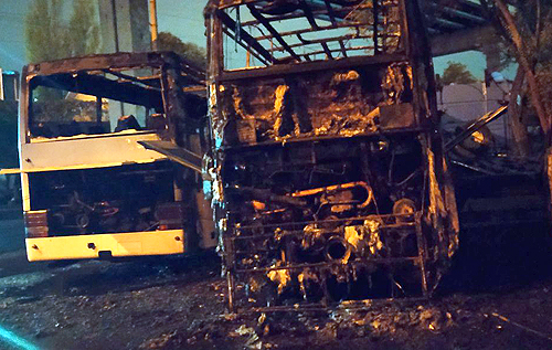 В Одесі на стоянці згоріли автобуси і евакуатор