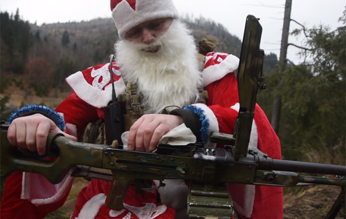 Бойовий Санта привітав українців з Новим роком. ВІДЕО