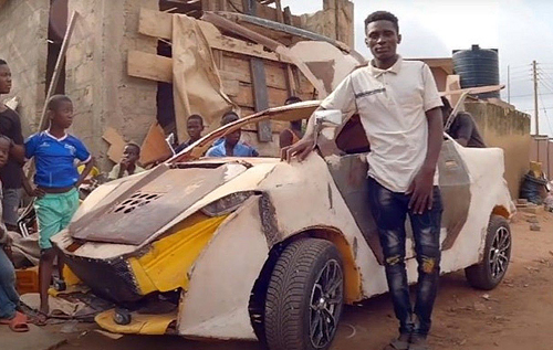 В Африке подросток построил авто за 200 долларов из подручных средств
