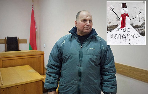 "Умышленно провел одиночный пикет": в Беларуси судили мужчину за "политического" снеговика у сарая