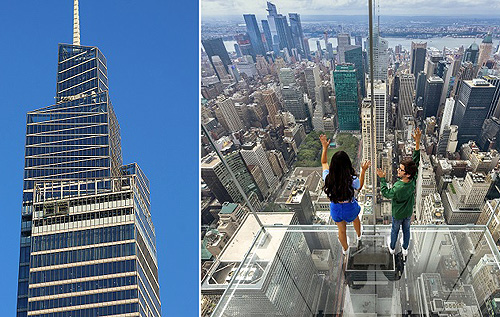 В Нью-Йорке готовят к открытию стеклянно-зеркальный небоскреб с прозрачной смотровой площадкой и "альпийским лугом" на крыше. ФОТО. ВИДЕО