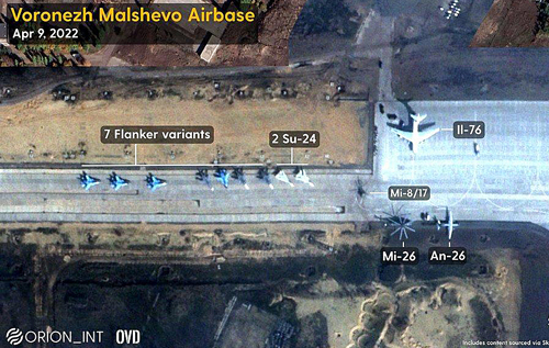 Росія зібрала на аеродромі в Воронежі 32 винищувачі