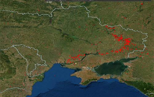В NASA показали, як виглядає з космосу охоплена вогнем лінія фронту в Україні