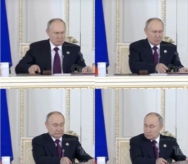 Усміхався, кривився та закочував очі: опубліковано відео неадекватної поведінки Путіна