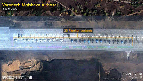 Росія зібрала на аеродромі в Воронежі 32 винищувачі