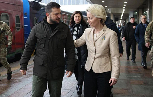 Зеленський на залізничному вокзалі Києва зустрів президента Єврокомісії