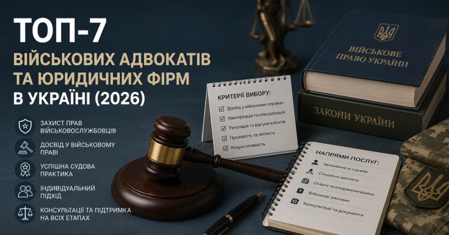 Топ-7 військових адвокатів та юридичних фірм в Україні (2026) Топ-7 військових адвокатів та юридичних фірм в Україні (2026)