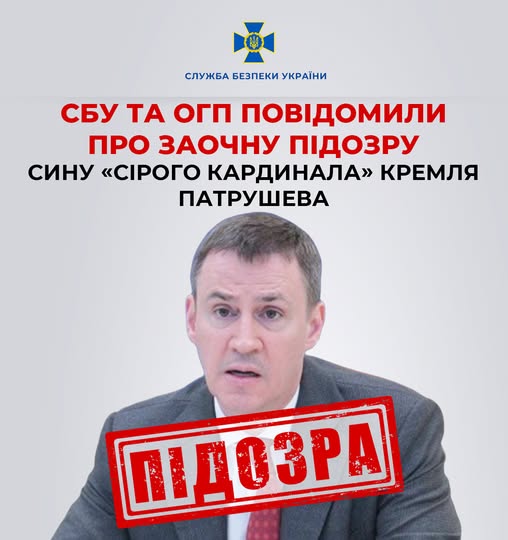 СБУ та Офіс генпрокурора повідомили про заочну підозру сину Патрушева за викрадення зерна з тимчасово окупованих регіонів України