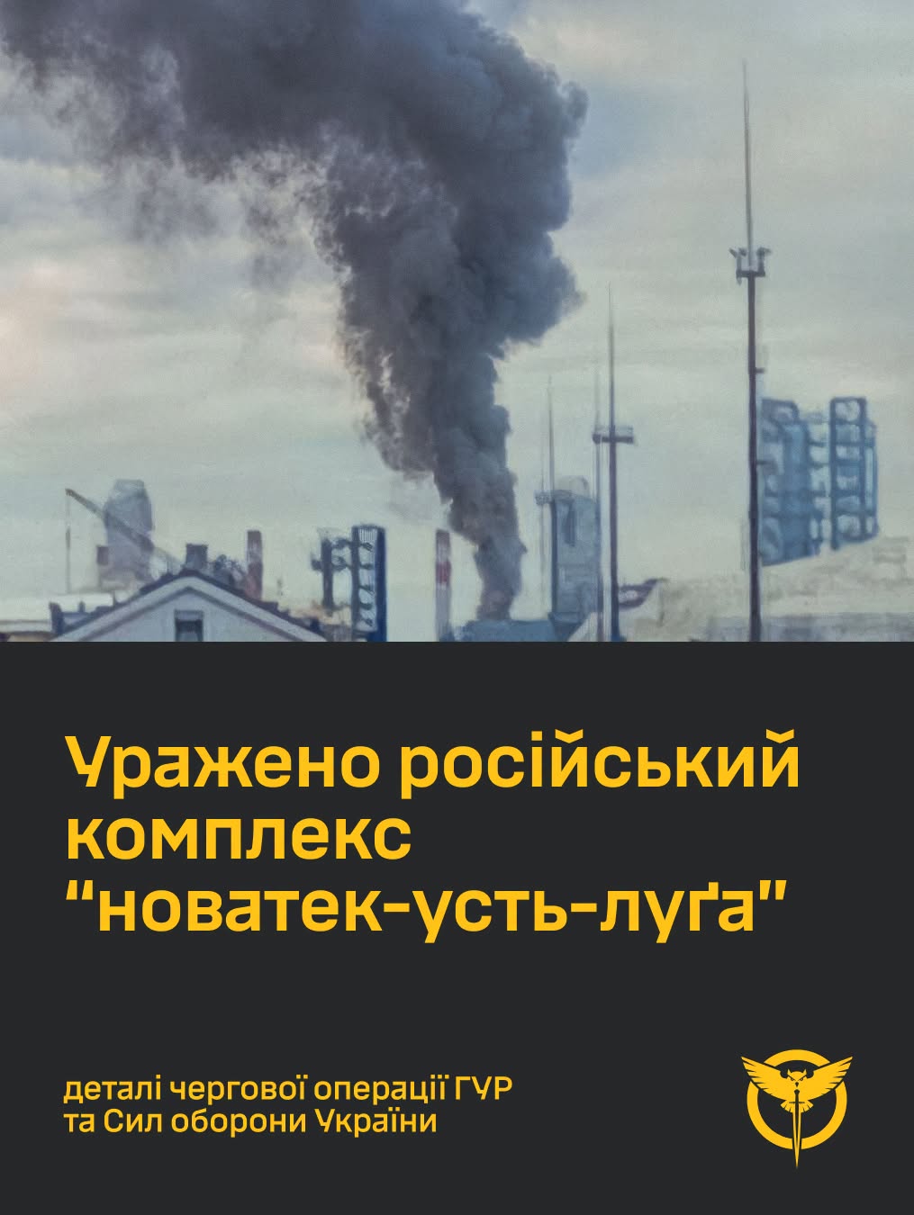 Деталі чергової операції ГУР та Сил оборони України: уражено російський комплекс "новатек-усть-луґа" Деталі чергової операції ГУР та Сил оборони України: уражено російський комплекс "новатек-усть-луґа"