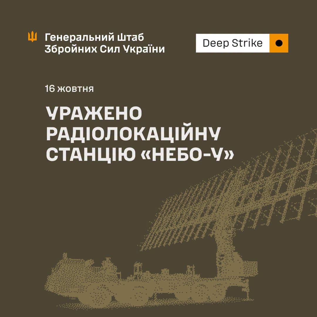 РЛС "Небо-У" уражено в Краснодарському краї РФ, - Генштаб ЗСУ РЛС "Небо-У" уражено в Краснодарському краї РФ, - Генштаб ЗСУ