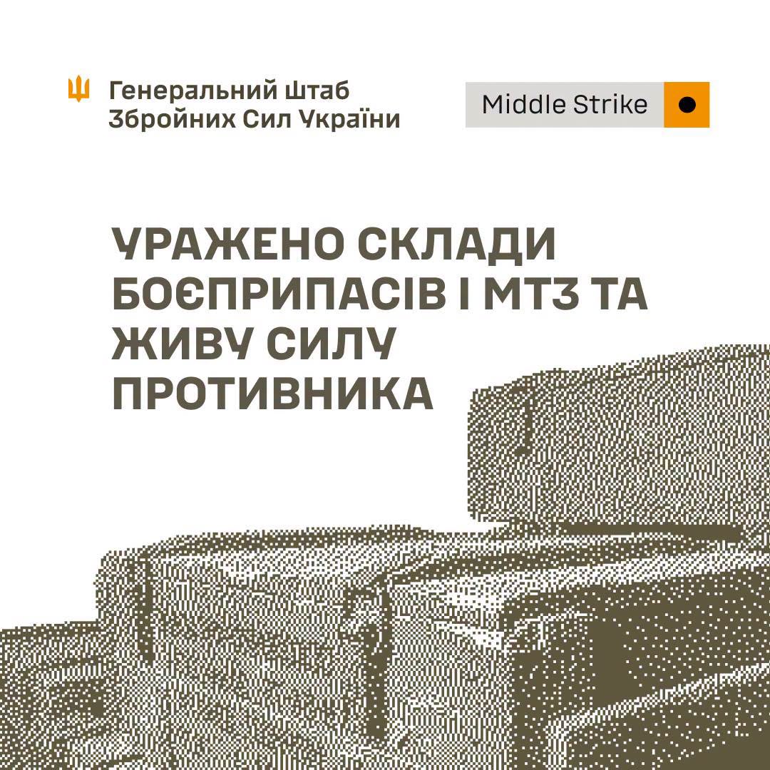 Уражено склади боєприпасів і МТЗ та живу силу противника, - Генштаб ЗСУ