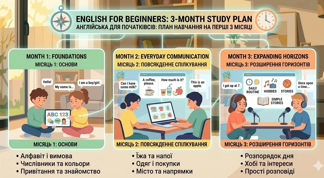 Англійська для початківців: план навчання на перші 3 місяці