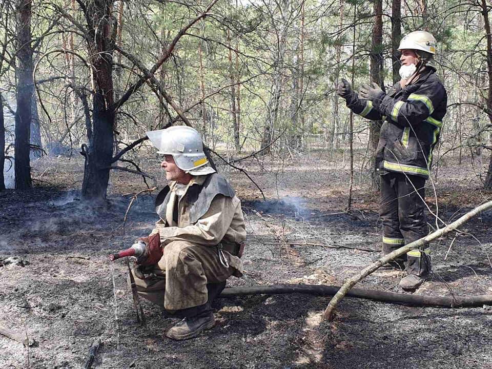 Рятувальники продовжують гасити осередки тління під Чорнобилем та на Житомирщині
