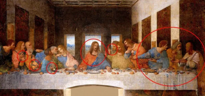 На картині Леонардо Да Вінчі "Таємна вечеря" знайшли 6 прихованих символів