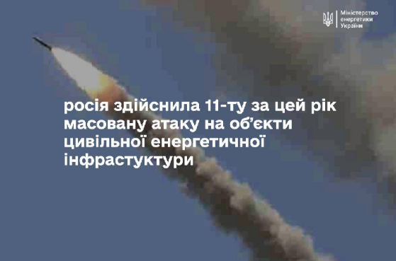 У Міненерго зробили заяву щодо масованої атаки по енергооб'єктах в Україні