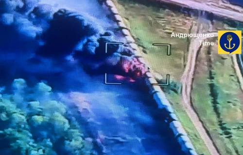 Біля Токмака згорів ешелон з російським пальним