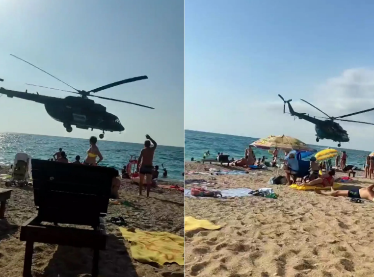 У Криму прямо над головами туристів на пляжах літають ворожі гелікоптери