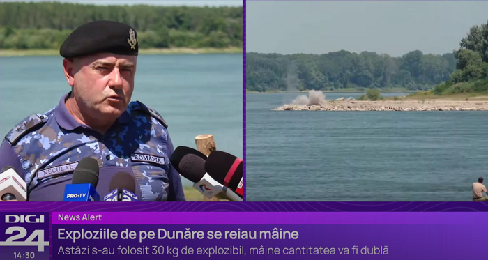 Румунська армія підриває скелю в Дунаї, щоб урятувати від посухи атомну електростанцію