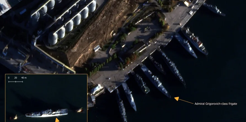 У фрегата Адмірал Макаров, ймовірно, пошкоджений правий борт: з’явилися нові супутникові знімки 