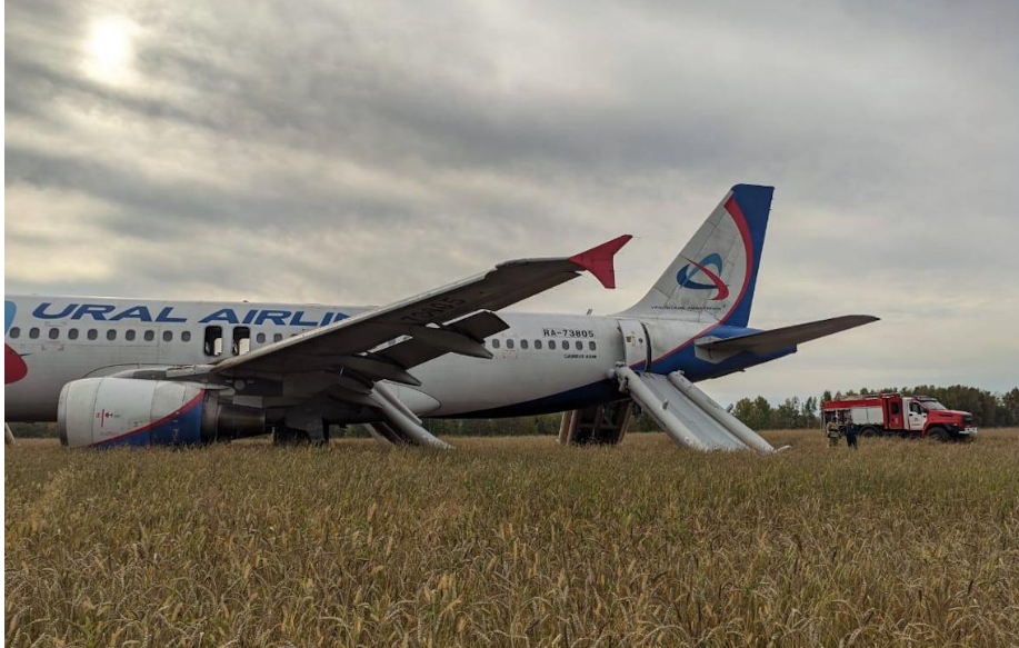 У Росії "Аеробус" з пасажирами екстрено сів на пшеничне поле. ВІДЕО