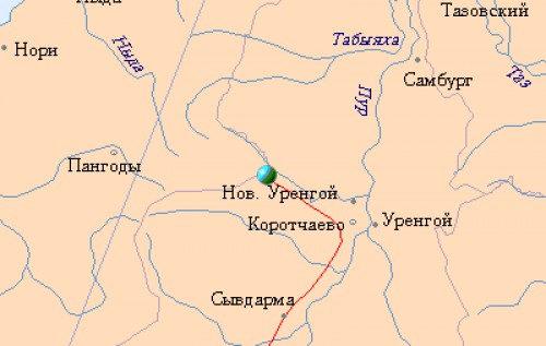 Карта севера новый уренгой